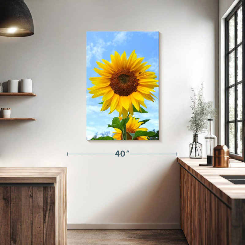 Harnek tournesol en fleurs, H 39 po x l 26 po