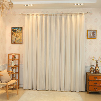 Rideaux occultants intégrés en tissu 2 couches 2pc pour chambre à coucher et salon