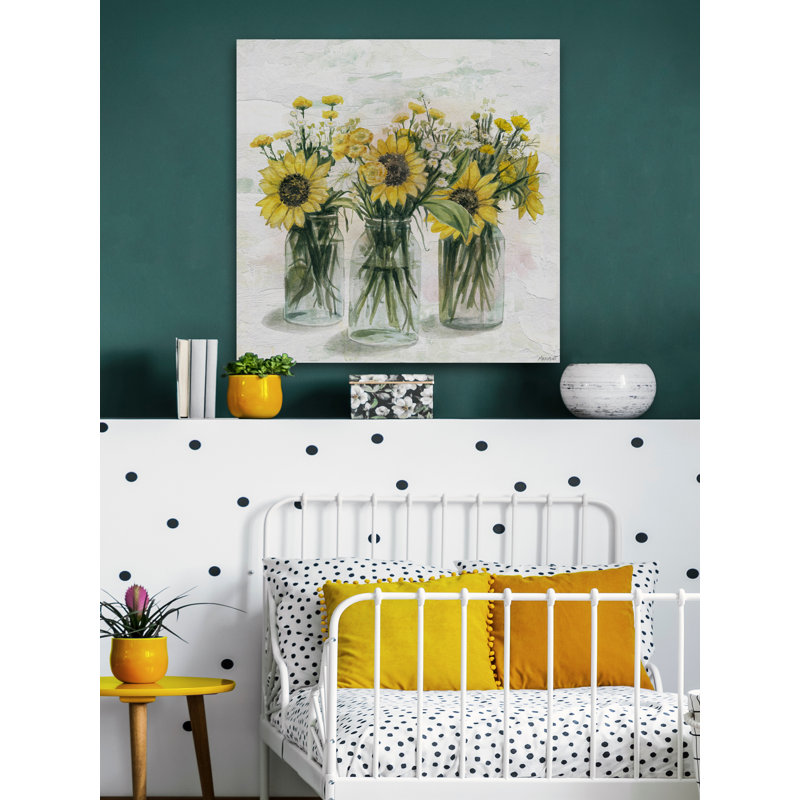 Radiant Sunflower - Wrapped Canvas Painting, 30cm H x 30cm W x 3.81cm D
