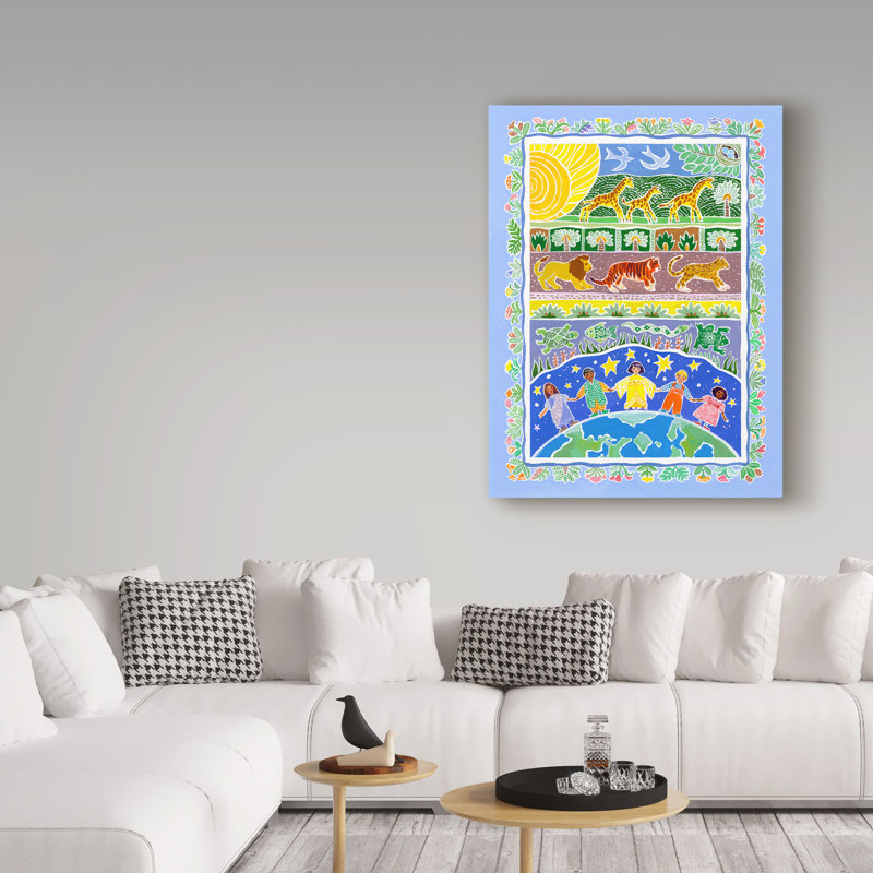 «Children Of The World» par Hollifield, reproduction d'art sur toile tendue, H 19 po x l 14 po x P 2 po
