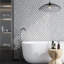 Elysian 11 x 11 po Carreau de mur et de sol en mosaïque de pierre blanche polie et gris anthracite poli (paquet de 4,2 pieds carrés / boîte) - paquet de 5
