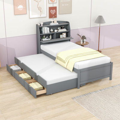 Izquierdo LED Storage Bed with Hidden Compartment and Trundle