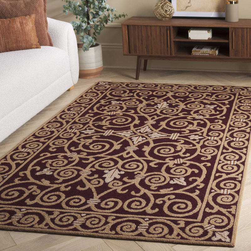 Brayton Hand Hooked Wool Pile Oriental Rug, Rectangle 5'3" x 8'3"