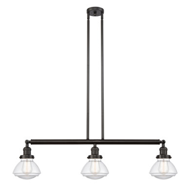 Luminaire suspendu linéaire à 3 lumières pour îlot de cuisine Lemos