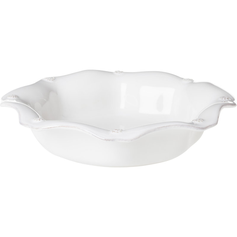 Berry & Thread Scalloped Pasta/Soup Bowl - Whitewash