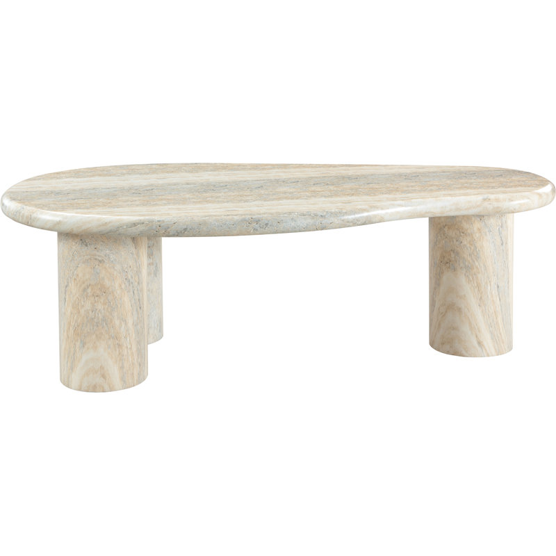 Table basse en béton Sassari, Travertin