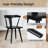 Black Solid Wood Dining Arm Chairs With Curved Back
