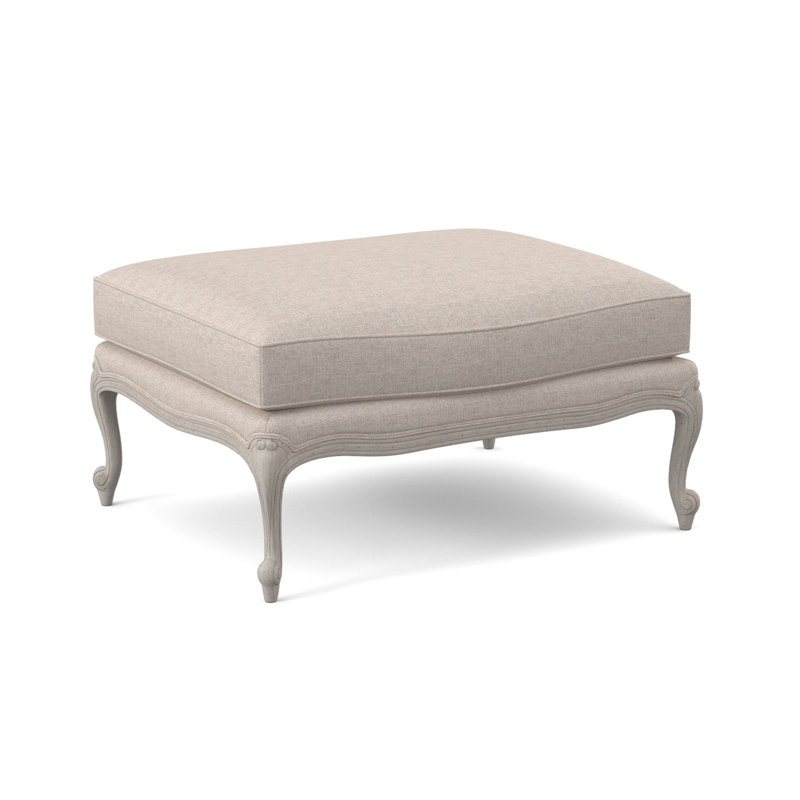St. Helena Upholstered Ottoman, Venice Linen, Bisque