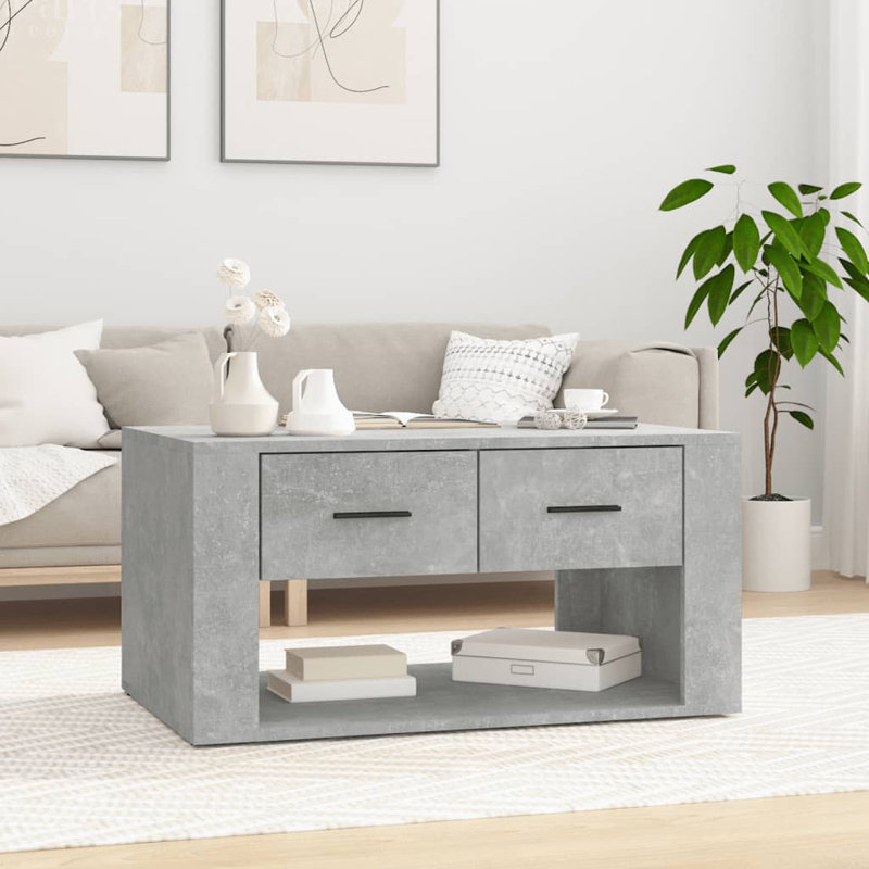 Coffee Table 80X50x40 Cm Engineered Wood, Concrete Grey