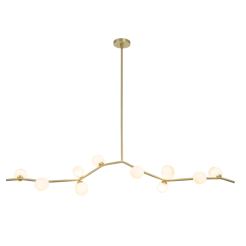 Mull 10 - Light Dimmable Modern Linear Chandelier, White