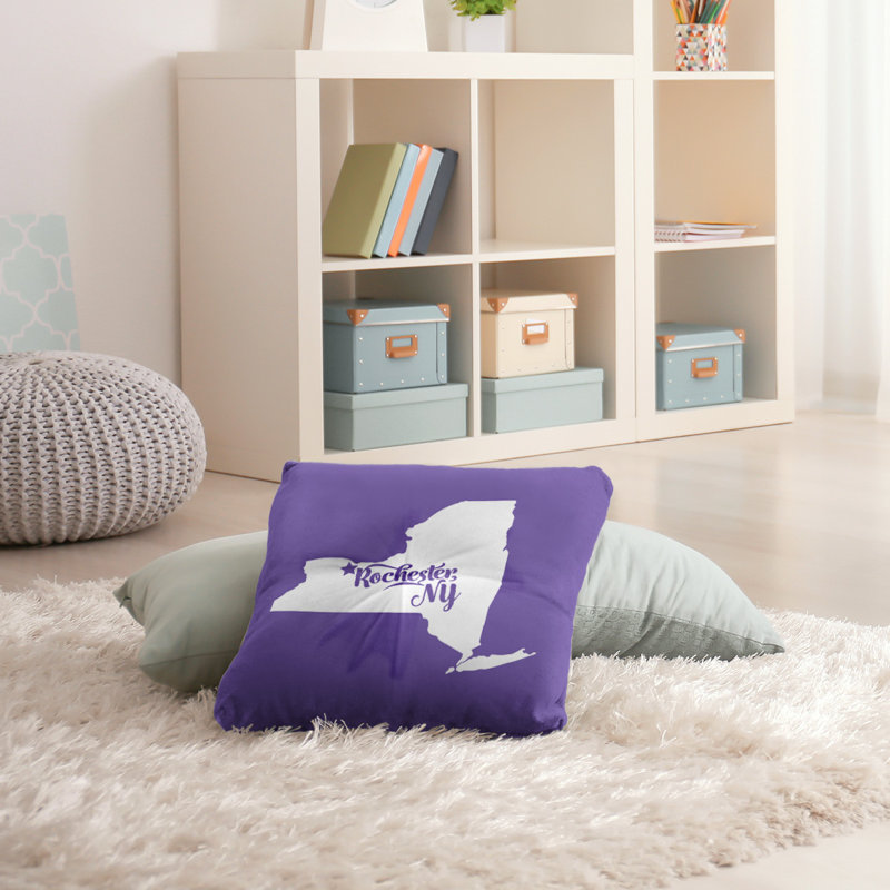 Coussin de plancher touffeté, 26 po x 26 po, Mauve, Rochester