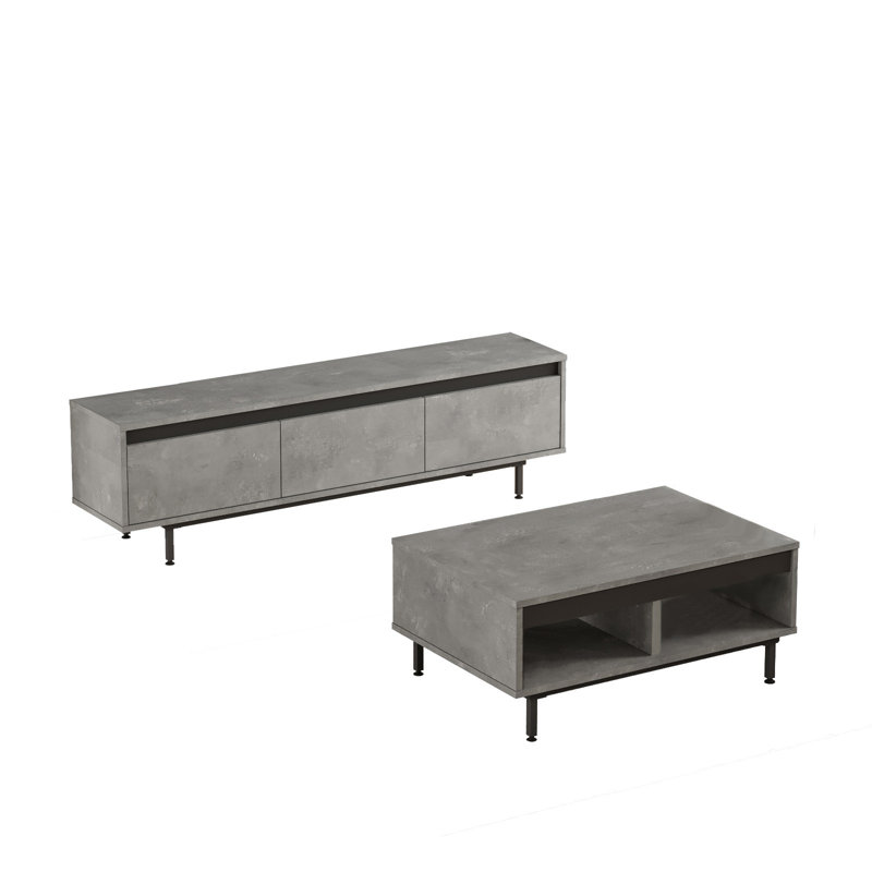 Living Room Furniture Set, Gris / noir