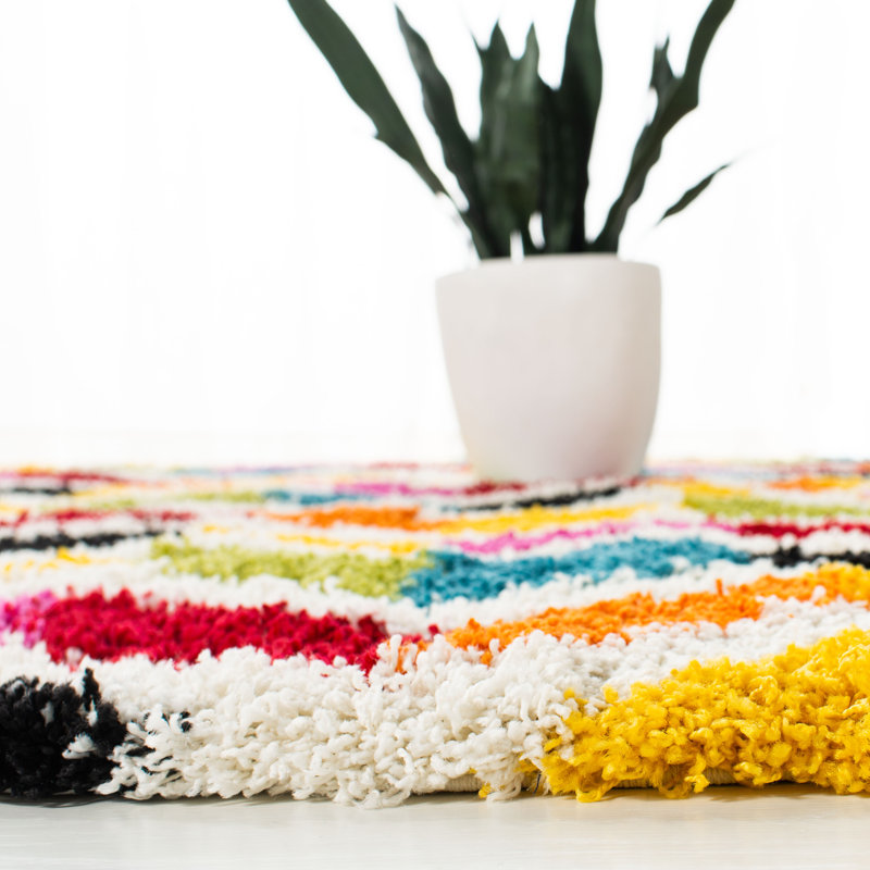 Sgk-Shag Kids Performance Chevron Rug, Round 6'7"
