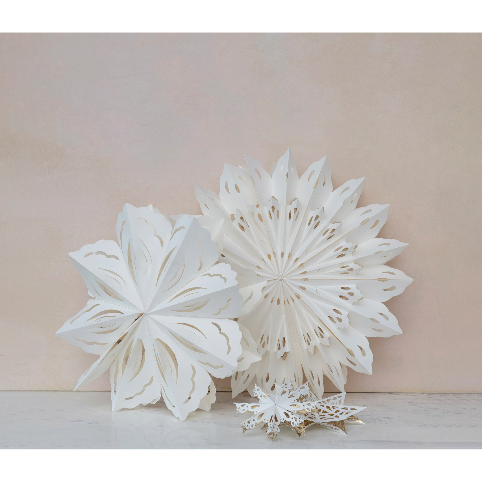 9'' Geometric Paper Holiday Shaped Ornament