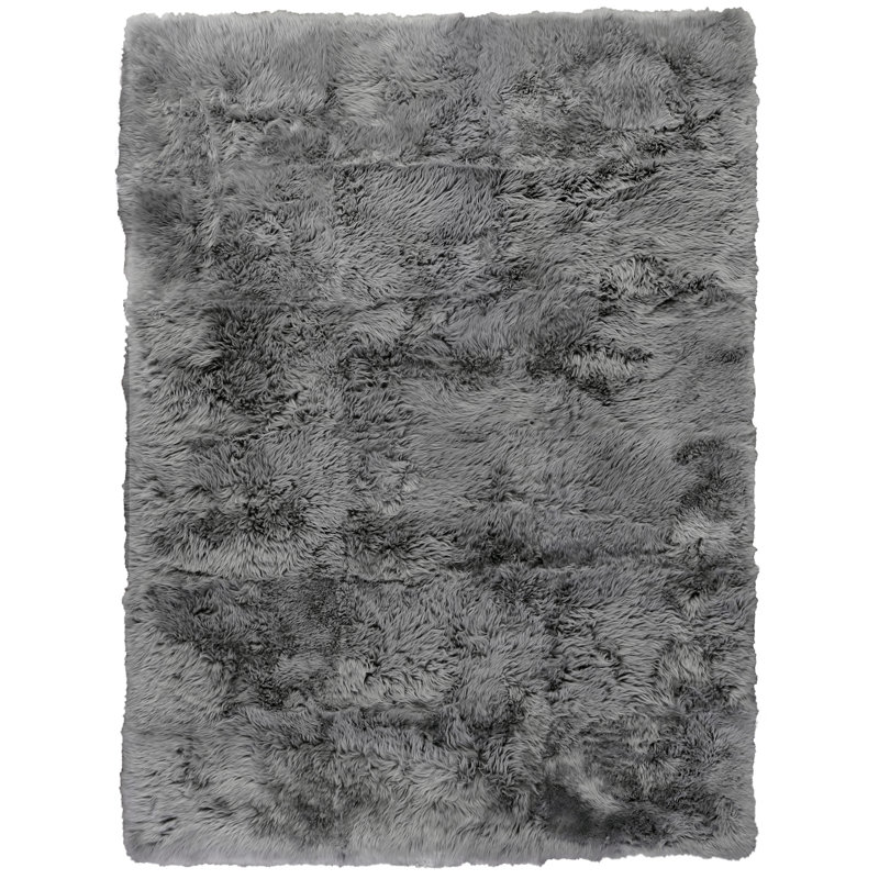 Sheepskin Area Rug in Gray, Rectangle 11'6" x 14'6"