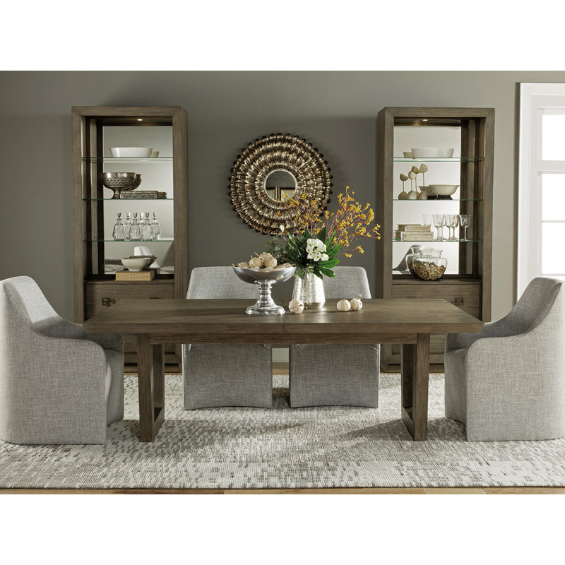 Ensemble de salle à manger extensible en bois massif 5 pièces Cohérence, Grigio
