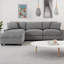 Canapé d'angle modulaire Tonic 103 po en polyester avec pouf et 4 rangements dissimulés, canapé infonuagique 3 places avec assise profonde, combinaison flexible, montage sans outils pour le salon-2001488996