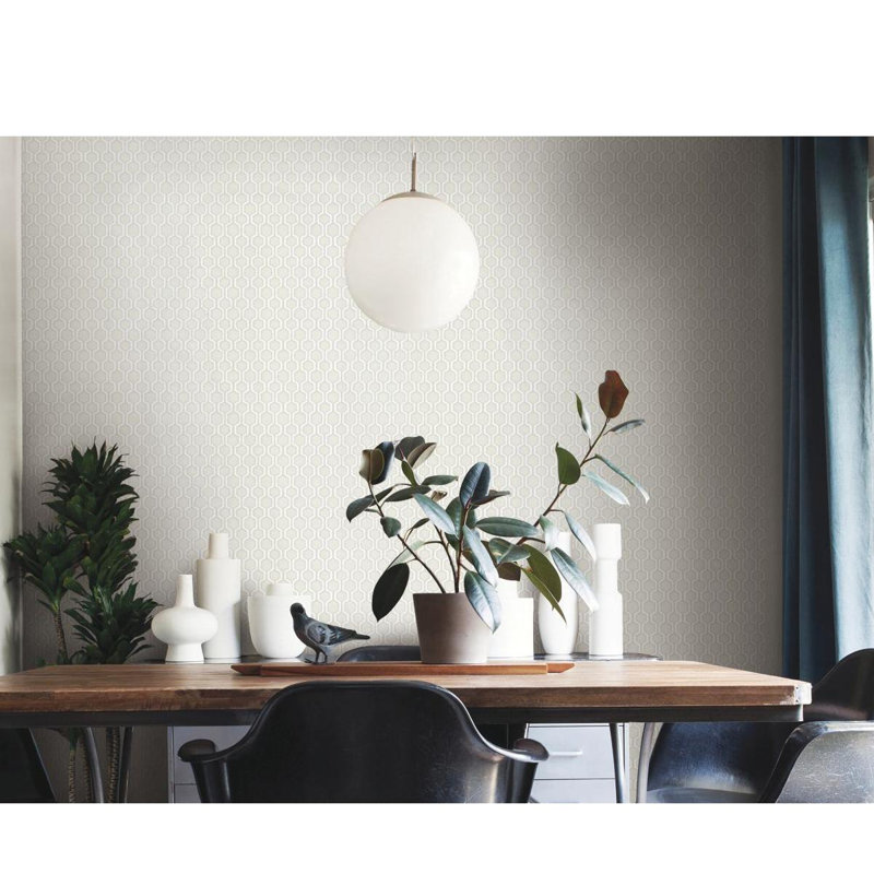 Rouleau de papier peint l 27 pi x l 27 po abeille, Gris foncé