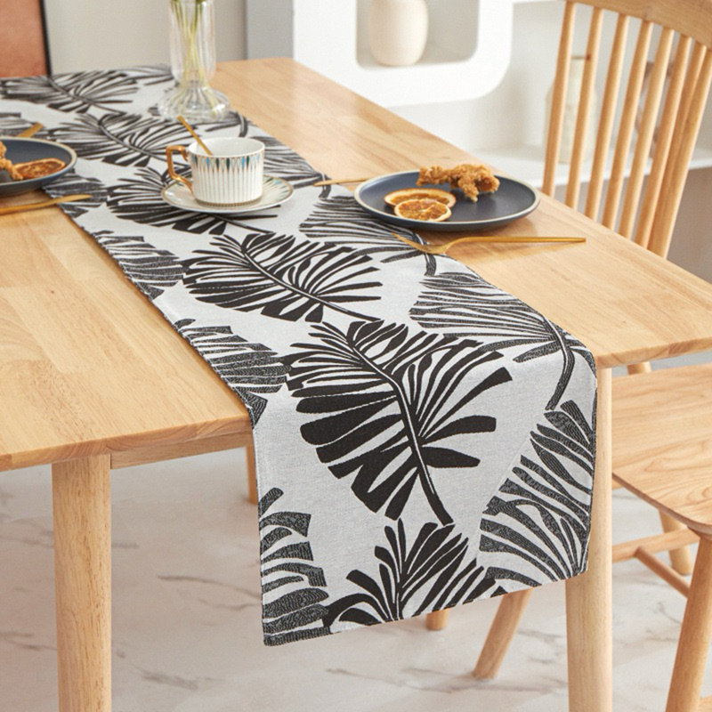 Chemin de table en coton Postfield, Noir