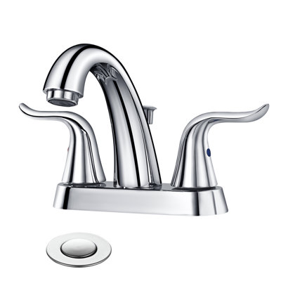 Centerset 2-handle Bathroom Faucet with Drain Assembly