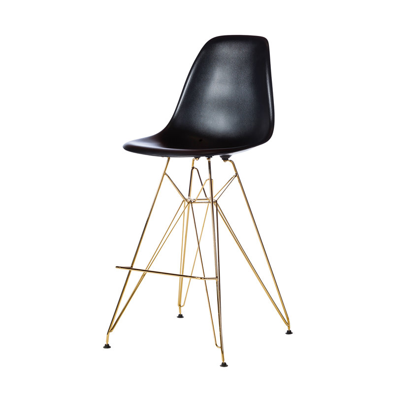 Tabouret de bar et de comptoir Heinrich, Noir, Tabouret de bar (avec siège à une hauteur de 31,, Ensemble de 2