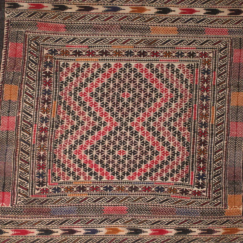Tapis brun Southwestern, Carré 8 pi