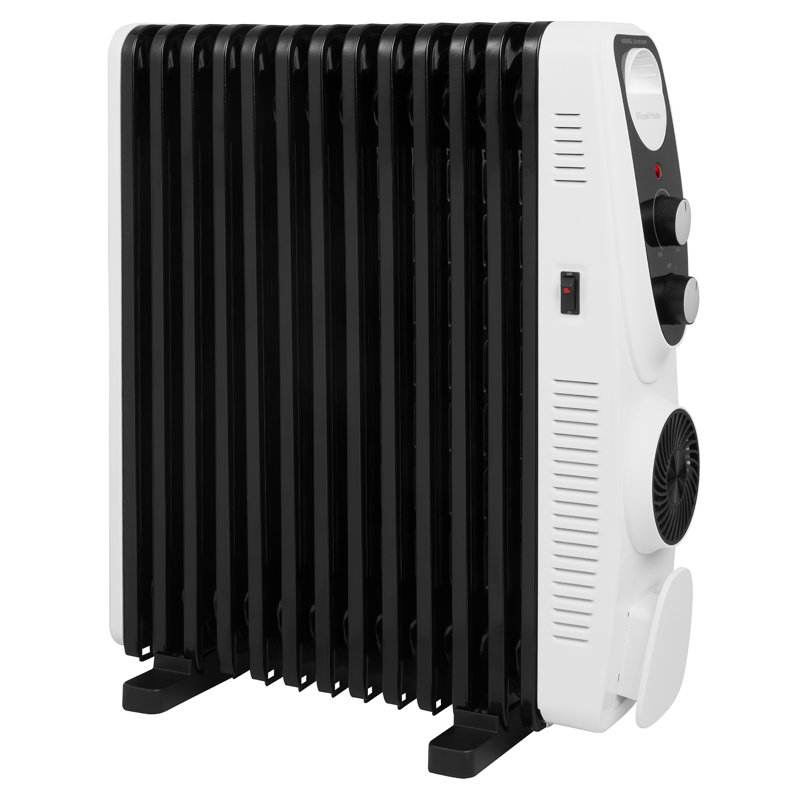 Russell Hobbs Rhofr2403 2.5kw 13 Fin Manual Oil Filled Radiator W/ 400w Turbo Fan 