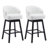 33.25" Swivel Counter Stools Set Of 2, Upholstered Counter Height Bar Stools With Solid Rubber Wood Frame, Backrest, Footrest, Armless Barstools For Home Bar, Kitchen Counter, Black + Beige-1173265887
