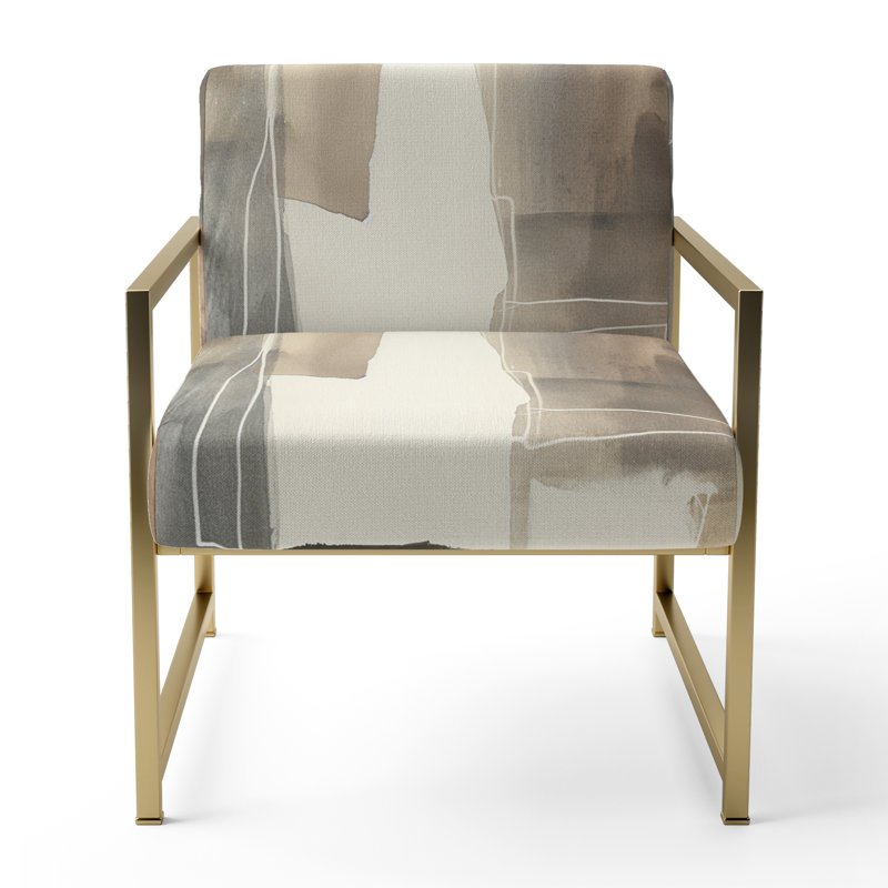 Fauteuil d'appoint rembourré Compson Glam Dancing Shape I, Doré