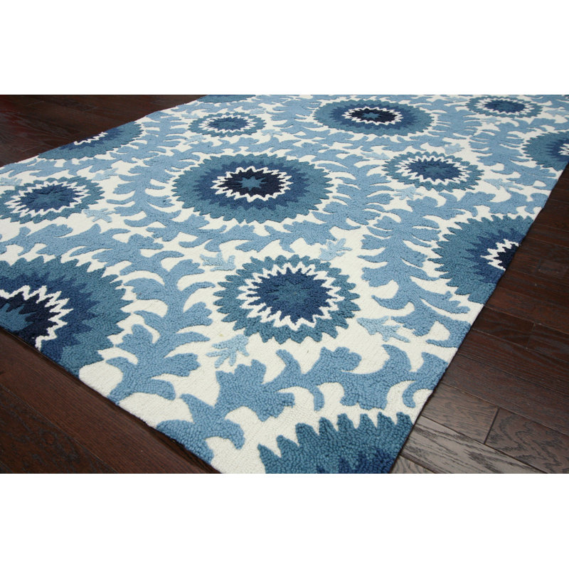 Tapis bleu océan Baltique Suzana, 7 pi 6 po x 9 pi 6 po