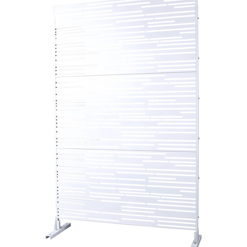 Écran d'intimité en métal l 76 "H48" - autoportant pour panneaux de clôture blancs pour pelouse et jardin