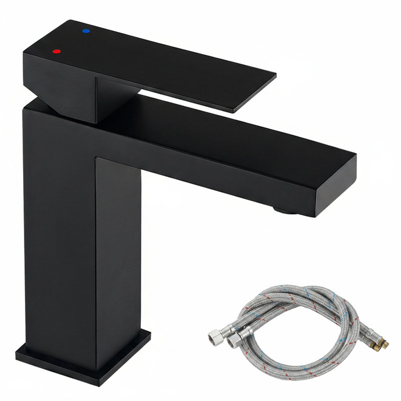 Single Handle Bathroom Faucet in Matte Black