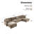 Oversized Down-Filled Modular Sofa With Ottomans-418034111-427721364