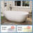 67" Freestanding Solid Surface Soaking Tub Organic Peanut Shell Shaped Tub In White