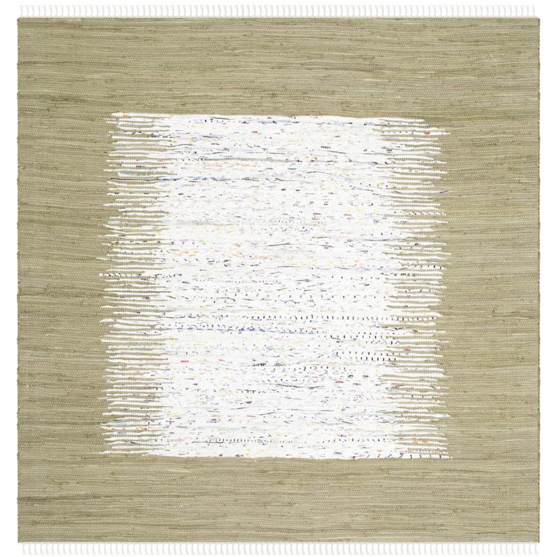 Paynter Hand Woven Cotton Ikat Rug, Square 6'
