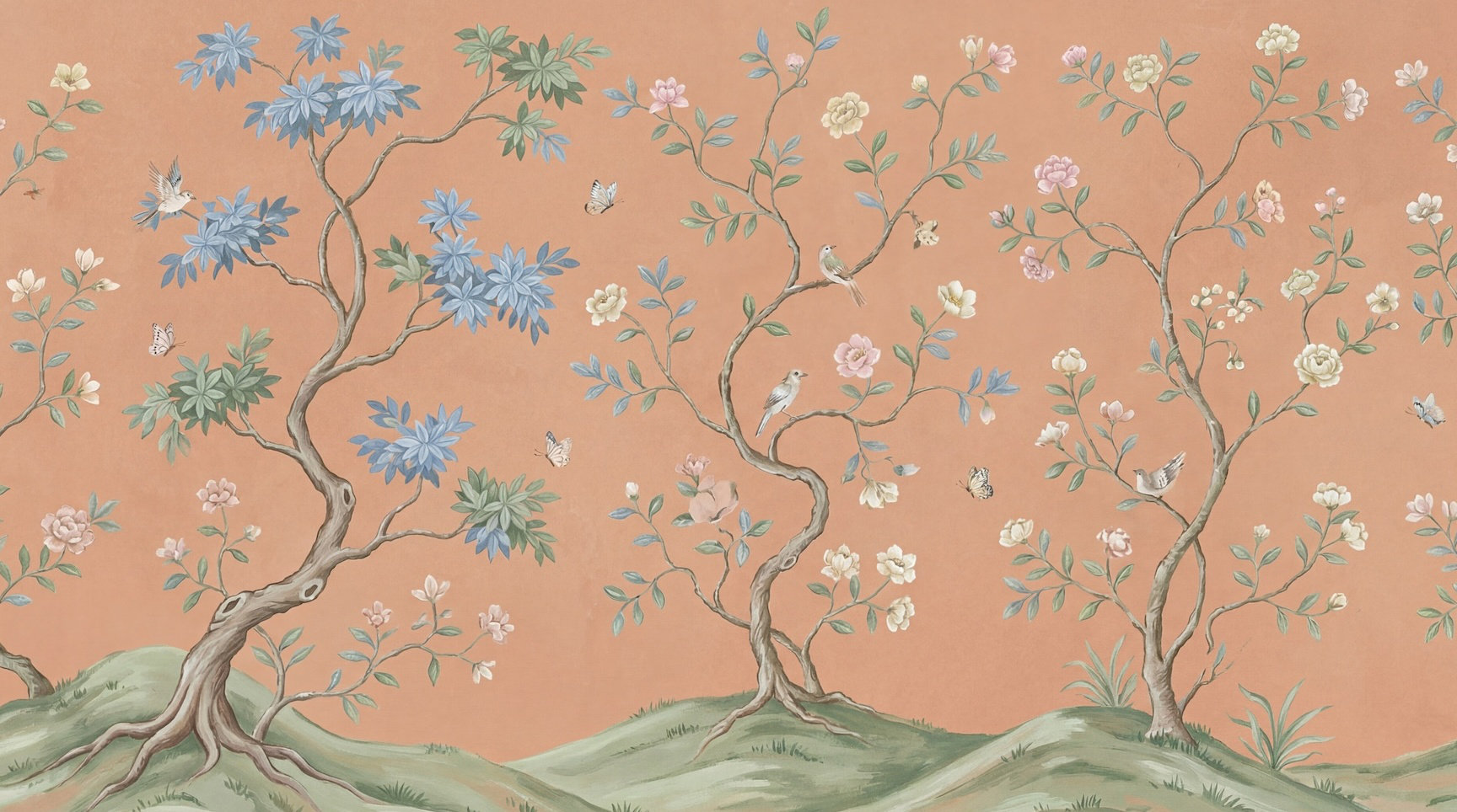 Lark Manor Floral Wallpaper Birds Trees Wall Mural - Wayfair Canada