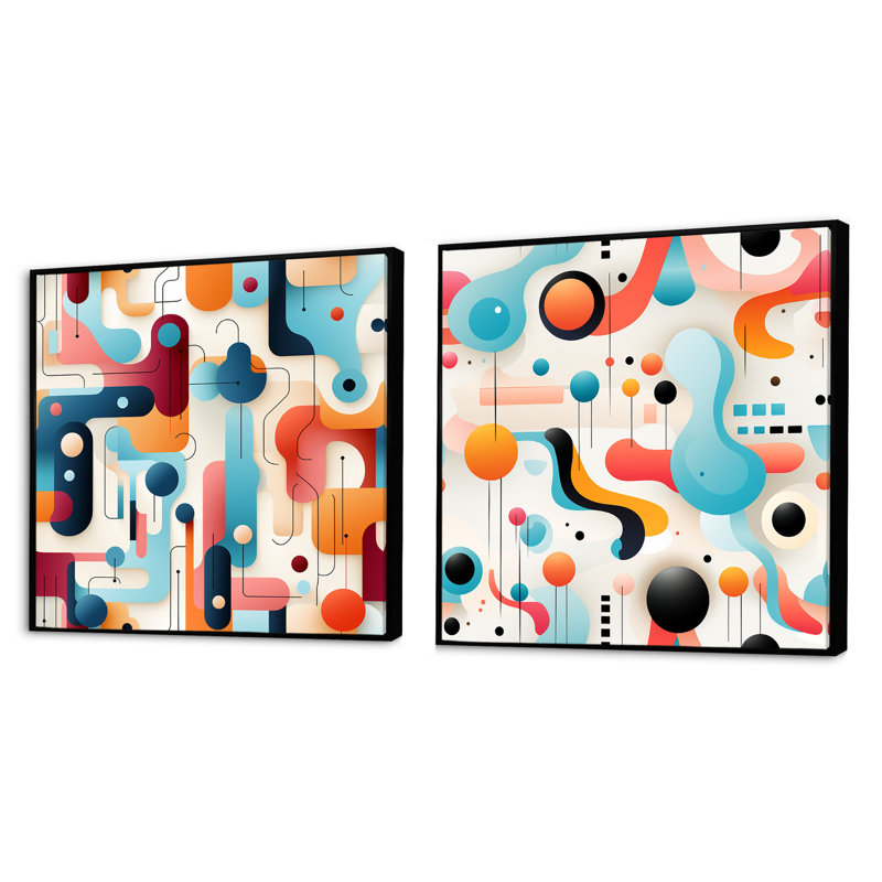 Clance - Abstract Collages, Cadre flottant noir, H 16 po x l 33 po