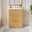 Meuble-lavabo de luxe moderne 24 po avec lavabo en céramique, armoire de salle de bain avec tablette ouverte et rangement fermé