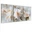 «Elegant White Floral», reproduction d'art sur toile tendue sur toile (ensemble de 3)-457408430