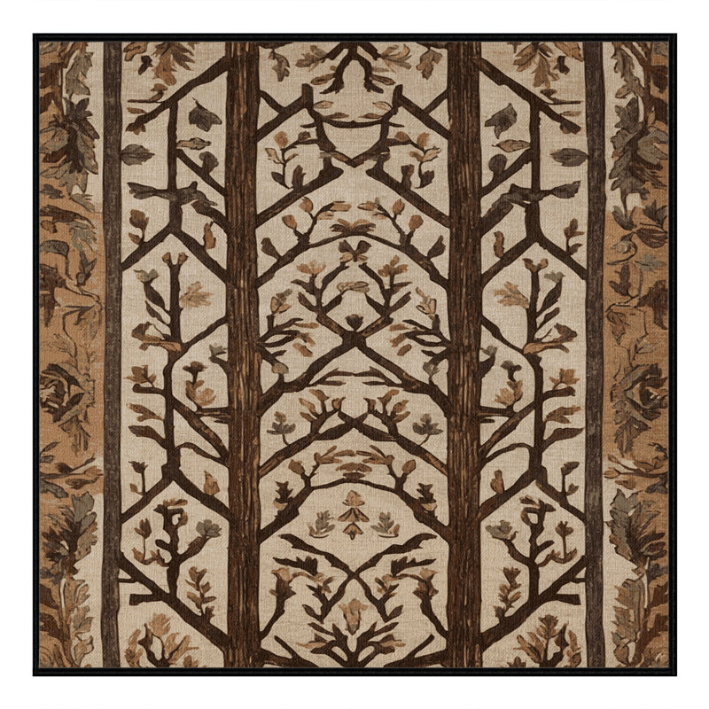 Tapis brun turc lavable à la machine, Carré 6 pi