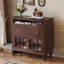 Buffet en bois de noyer foncé foncé et verre-1104366223