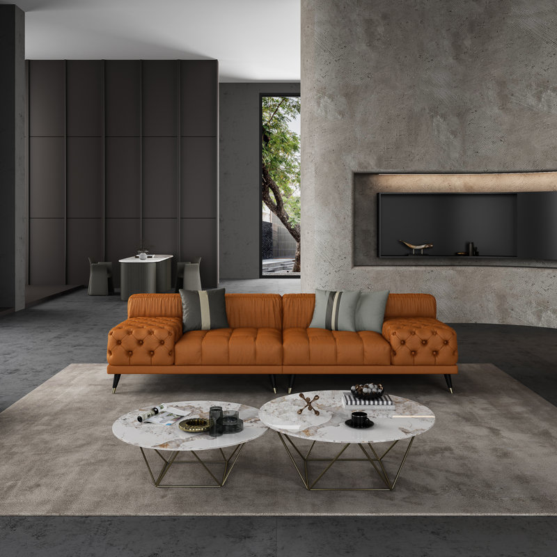 Sofa, Cognac Genuine Leather