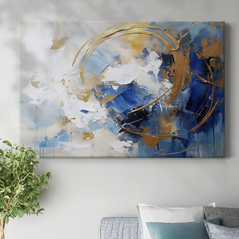 ABSTRACT LXVII - Toile tendue avec châssis de qualité supérieure - Prêt à être accroché, H 40 po x l 60 po