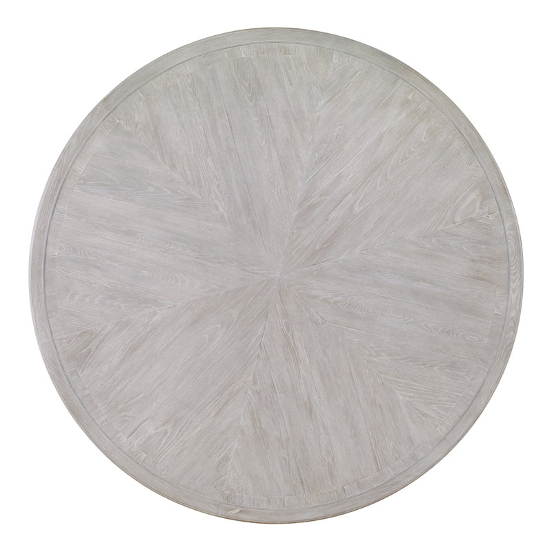 Camden Round Solid Oak Dining Table, 30"H x 64"L x 64"W, White Rustic