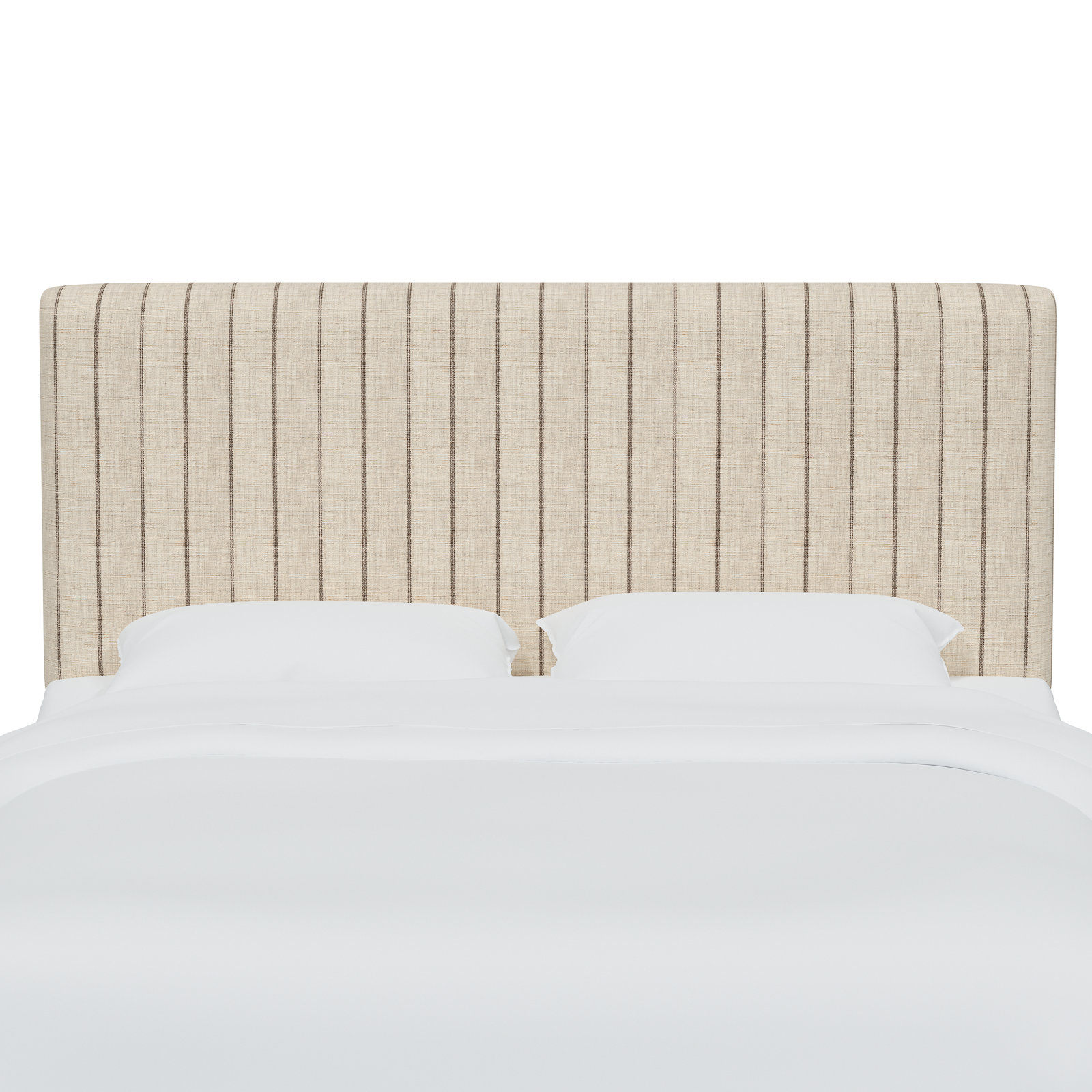 Eisley Upholstered Panel Headboard, Twin, Fritz Peppercorn Stripe