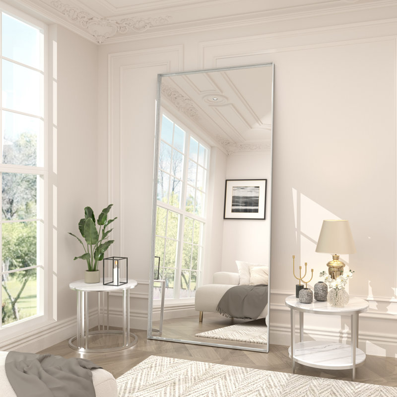 Miroir mural Aevar, 72 po x 32 po, Argent brossé
