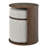 Round End Table with Pull-Out Upholstered Stool and Storage