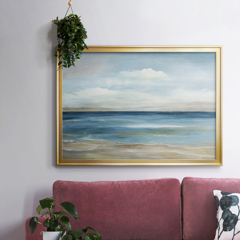 " Serene Coast ", Gold, 18" H x 26" W x 1.5" D