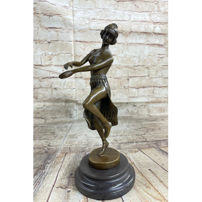Statue de sculpture Hawaiian Hula Dancer Topless Girl Semi Nude par Eichler
