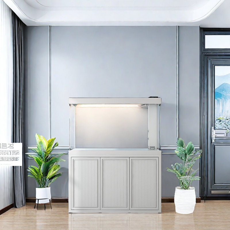 Simple aquarium rectangulaire blanc argenté